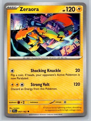 Zeraora #057/162 SV05: Temporal Forces Uncommon - Pokemon Cards C91 - Image 1 of 2