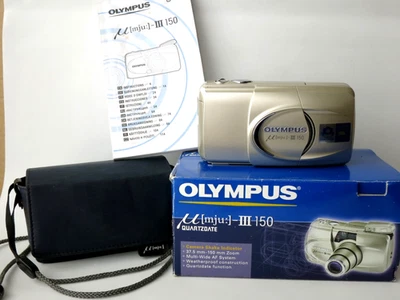 OLYMPUS mju III 150 Quarts Date 37.5-150 mm Lens CAMERA+Box+Case+Manual VGC - Image 1 of 4