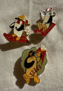 x3 Vintage Penguin Chocolate Biscuit Bar Collectible 1986 Pin Badges - Picture 1 of 7