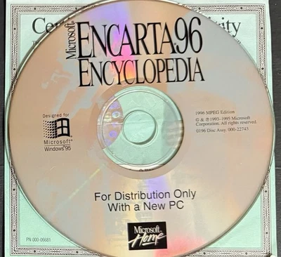 Vintage Microsoft Encarta 96 Encyclopedia PC CD-ROM Designed for Windows 95 - Image 1 of 4