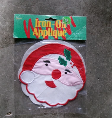 Santa Clause NOS Embroidered Iron On Applique Patch Size approx. 5 1/2" Wide - Image 1 of 3