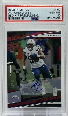 Antonio Gates Auto PSA 10 -2022 Prestige Xtra Points Signature-Red /75 -Chargers - Image 1 of 4