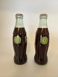 1993 Best of the Bay Oakland A's Athletics Baseball Coca-Cola Bottles TWO New - Picture 1 of 7