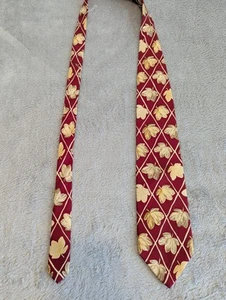 Aka Eddie Bauer Tie Leaf Fall Pattern Multicolor 100% Silk USA Vintage Formal - Picture 1 of 4