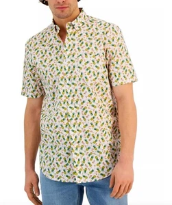 Club Room Men's Pineapple Classic-Fit Printed Poplin Shirt S NEW $49 100168349MN - Picture 1 of 4