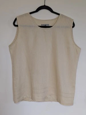 Eastern Mountain Sports Linen Top Women Size Large Beige Lagenlook Beach Breezy - Image 1 of 4