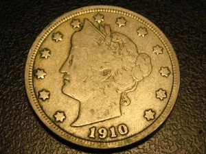 1910 Liberty Head Nickel VG BOLD FULL DATE & RIMS - Picture 1 of 4