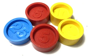 De colección 5 monedas de repuesto Fisher Price para niños juguete caja registradora - Imagen 1 de 2