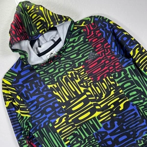 Adidas Pullover Hoodie Sweatshirt Colorful Logo Print Kids Size M - Picture 1 of 6