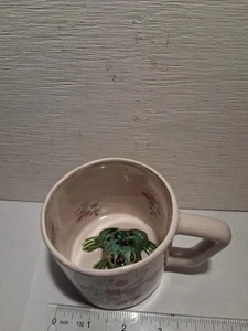 Vintage dipinto a mano, rana firmata in tazza fragole e fiori***LEGGI BENE - Foto 1 di 7