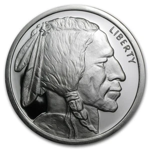 Silver - 5 oz Buffalo Round - Picture 1 of 3