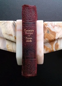 c1870 Red Leather Miniature ~ COMMON PRAYER Hymns A&M ~ CHURCH OF ENGLAND 3x4.5" - Imagen 1 de 9