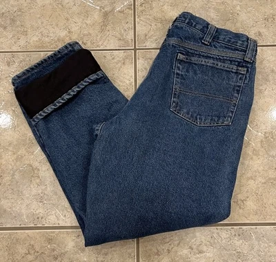 Men's 36x32 RIGGS Wrangler Winter Denim Blue Jeans Quilted Lined Thinsulate - Image 1 of 4