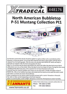 Xtra Decals 1/48 NORTH AMERICAN BUBBLETOP P-51 MUSTANG Collection Part 1 - Picture 1 of 4