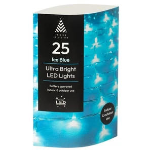 25pz Luci Led di Natale a Batteria Ultra Luminose LED - Blu Ghiaccio - Foto 1 di 7