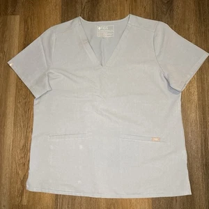 FIGS Casma Scrub Top Women’s XL Dusty Blue Technical Collection Pocket V-Neck - Picture 1 of 7