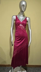Vintage Texsheen semi trasparente sexy pizzo treno lingerie/camicia da notte X/piccola bordeaux - Foto 1 di 4
