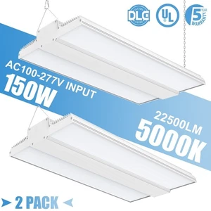 2Pack 150W LED Linear High Bay Shop Light Commercial Warehouse Workshop Lamp DLC - Picture 1 of 20