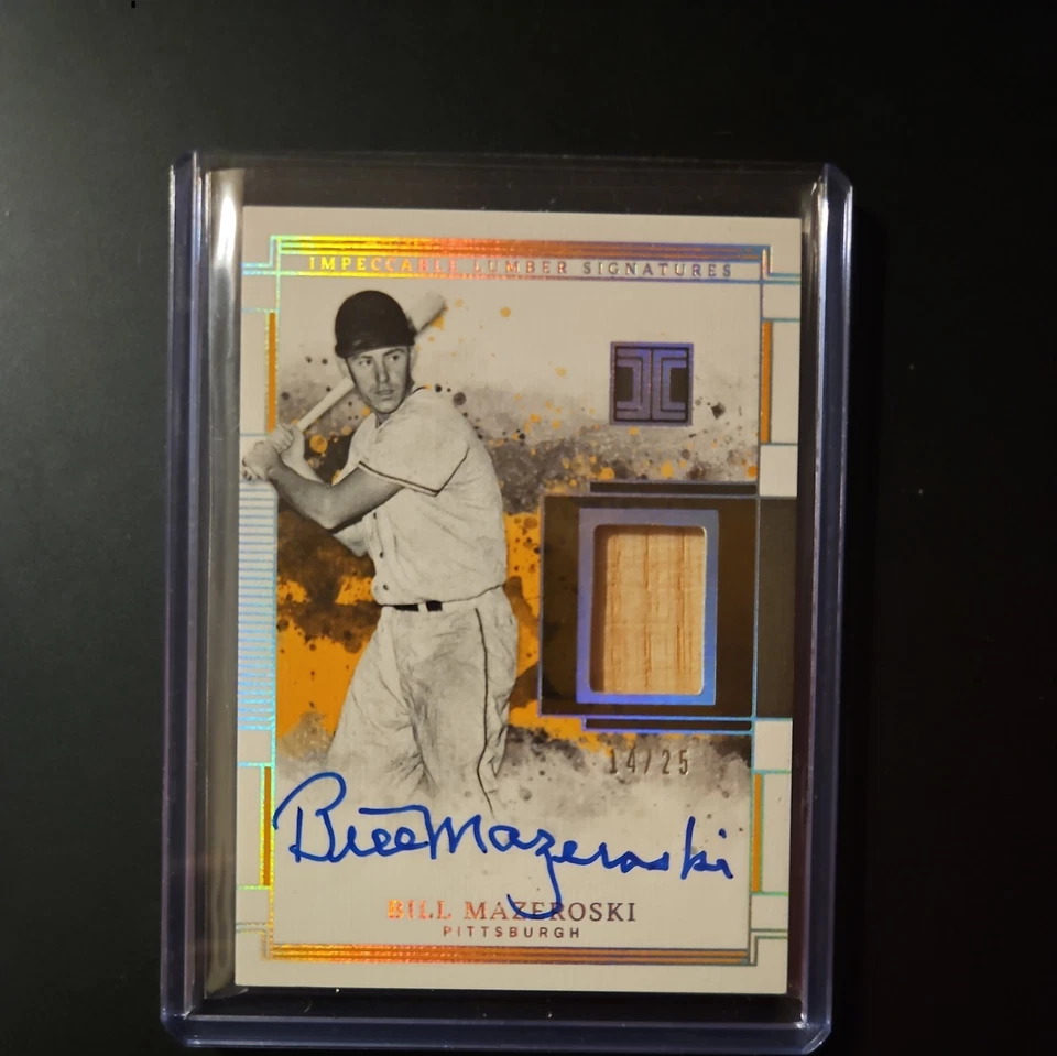 Billete impecable Panini Mazeroski 2025 firmas de madera Gu/GW bate automático # 14/25 Foto 1 de 2