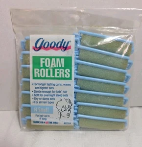 Rodillos de pelo de espuma Goody vintage 14 pequeños azules nuevos stock antiguo sellado 1995 - Imagen 1 de 2