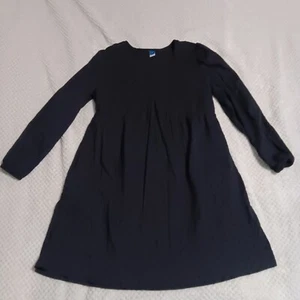 Vestido Babydoll Antiguo Azul Marino Boho Campesino Manga Larga Texturizado Pequeño - Imagen 1 de 21