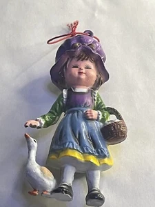VINTAGE 80’S Hummel Girl W/Duck Ornament Plastic - Picture 1 of 9