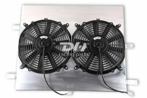 Aluminum Shroud&2*12"Fan For 2004-2014 Ford Mustang GT ST Lujo Shelby Radiator - Picture 1 of 6