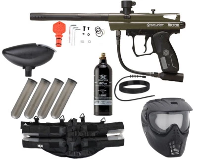 NEW KINGMAN SPYDER VICTOR EPIC COMPLETE PAINTBALL GUN PACKAGE KIT - OLIVE GREEN