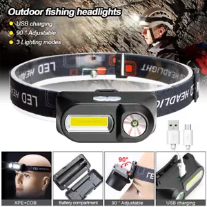 Linterna Cabeza Recargable SUPER BRILLANTE MAZORCA LED Impermeable USB Lámpara Linterna - Imagen 1 de 13