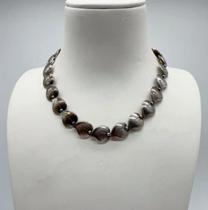Collana Maglia Foglia Vintage Niels Erik Dalla Danimarca Modernista Sterling 42,2 g #yem - Foto 1 di 11