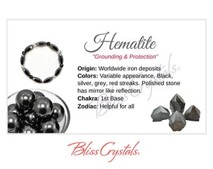 HEMATITE Crystal Information Card, Double sided #HC57 - Picture 1 of 2