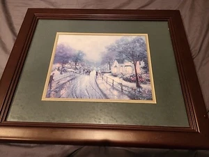 Thomas Kinkade Framed Print Hometown Memories I Walking To Church w/ COA - Picture 1 of 7
