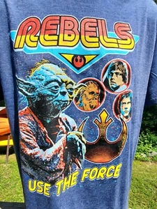 Star Wars• Rebels Use The Force• Yoda Luke Skywalker Chewbacca HanSolo TShirt LG - Picture 1 of 3