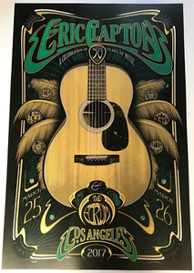 ERIC CLAPTON 2017 LOS ANGELES POSTER "MARTIN" LIMITED EDITION BY ADAM POBIAK - Picture 1 of 4