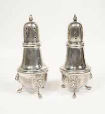 1960's Poole Sterling Silver Pair of Salt & Pepper Lion Feet Shakers Pattern #88
