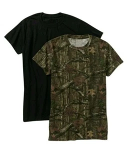 Mossy Oak Herren Rundhalsausschnitt T-Shirt Kurzarm Größe Small schwarz und Camouflage 2er Pack neu - Bild 1 von 12