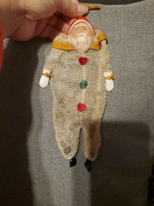 Antiguo bolso contenedor de caramelos de muñeca de Santa celuloide paño de queso + celuloide de colección, saco, adorno - Imagen 1 de 8