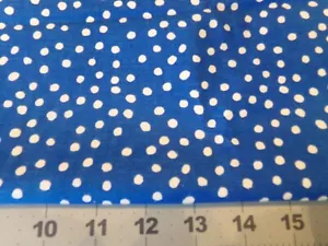 30" X 44" VINTAGE PRETTY BLUE WHITE POLK-A-DOT COTTON NEW #7298 - Picture 1 of 2