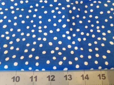 30" X 44"  VINTAGE PRETTY BLUE  WHITE POLK-A-DOT COTTON NEW #7298 - Image 1 of 2