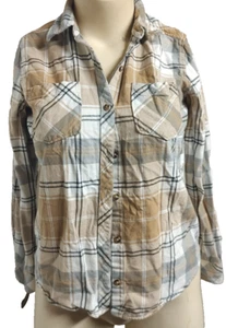 NATURAL REFLECTIONS Women's Button Up Shirt Brown Plaid size M #2G - Picture 1 of 2
