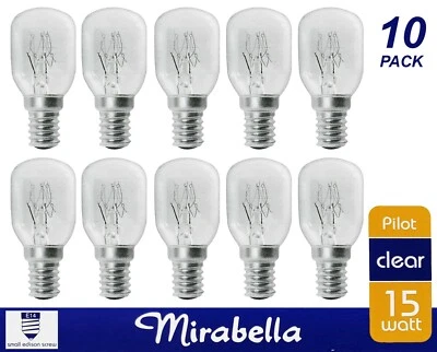 10 x 15W Clear Pilot Light Globes Bulbs Lamps E14 Small Screw SES Mirabella - Image 1 of 4