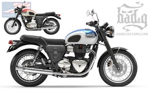 Triumph BLACK Cowhide Topgrain Throw Under Seat Cover Bags - TTU01 BAD&G CustomS - Foto 1 di 12