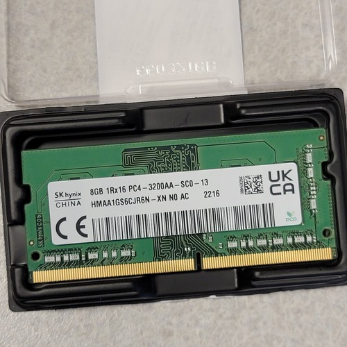 Hynix HMA82GS6CJR8N-XN Module de mémoire RAM 16 Go DDR4 3200 MHz SODIMM PC4-25600 pour ordinateurs portables, ordinateurs de bureau et tout en un