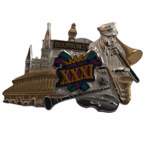 VTG Super Bow XXXI Media Press Pin Patriots Packers Bourbon New Orleans - Picture 1 of 6