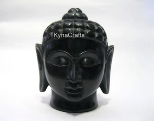 Estatua de Buda decorativa de trabajo intrincado de 6 pulgadas Buda de mármol negro para mesa - Imagen 1 de 6