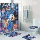 Disney Mickey Mouse Its Magic Print Shower Curtain Bath Mat Toilet Lid Cover Mat