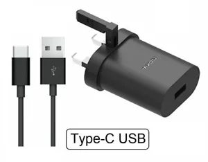 Nokia AD-10WX Charger 2A Plug OR USB-C Cable For Nokia 7 Plus 9 PureView G11 G21 - Picture 1 of 6