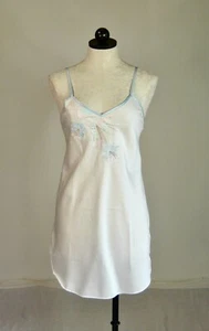 NATORI Vintage 90er weißes Negligee Nachthemd schöne Stickerei P - Bild 1 von 7