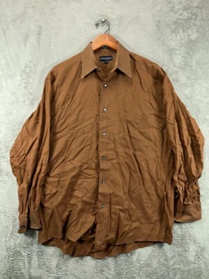 Courchevel Damon VTG Egyptian Cotton Mens 15.5 32 Dress Shirts Button Up Brown - Image 1 of 4