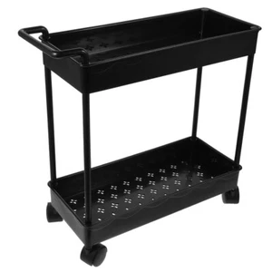 Shelf Multi-functional Storage Cart Double Layer Toiletries Office - Picture 1 of 12